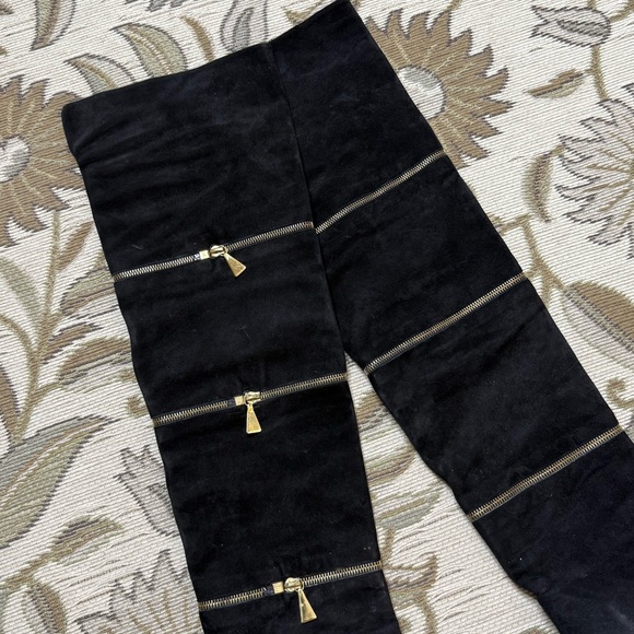 RARE Vintage Anne Klein Boots Couture Zipper Black Suede Over the Knee 7.5 7 1/2 - Picture 3 of 11